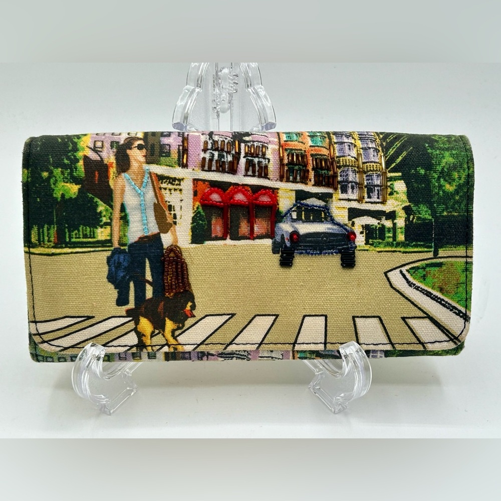 New No Tags Vintage New York Landscape Cloth Covered Wallet